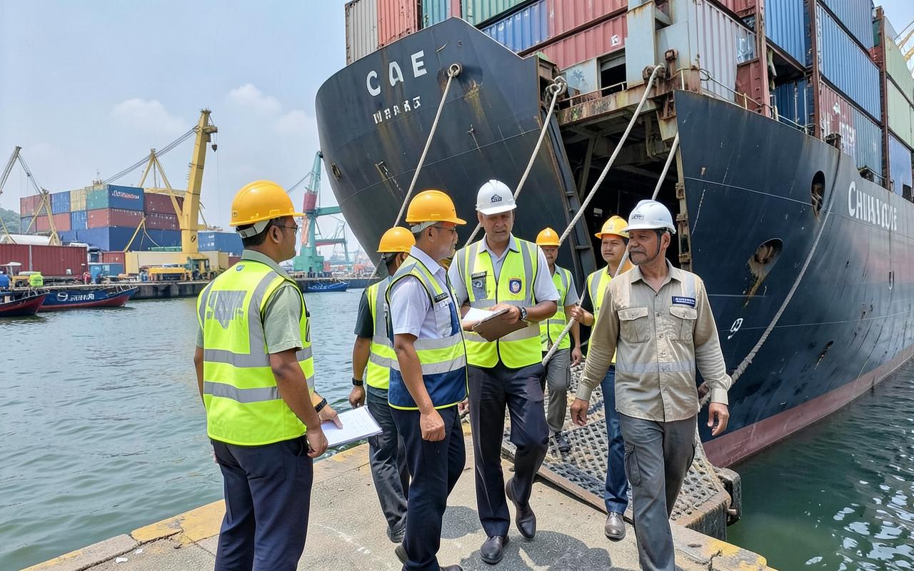 Delivery onboard at berth and outer anchorage