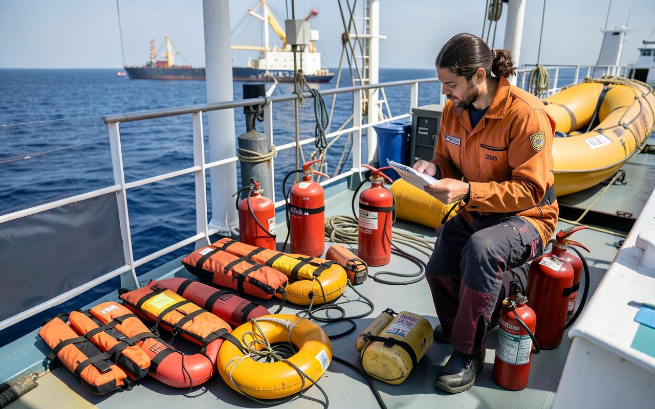 Life-saving appliance inspection onboard